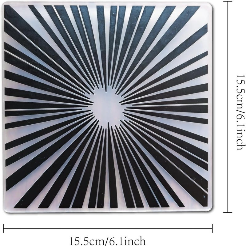 Arbuya Rays of Light Embossing Folders for Card Making Sunshine Rays Embossing Folder for Gift Tag Paper Crafting Home Decoration - Image 2
